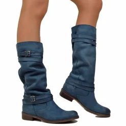 Stivali Donna Alti in Pelle Nabuk Avio Made in Italy