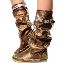 Stivali Indianini Donna Bronzo e Pitone Made in Italy