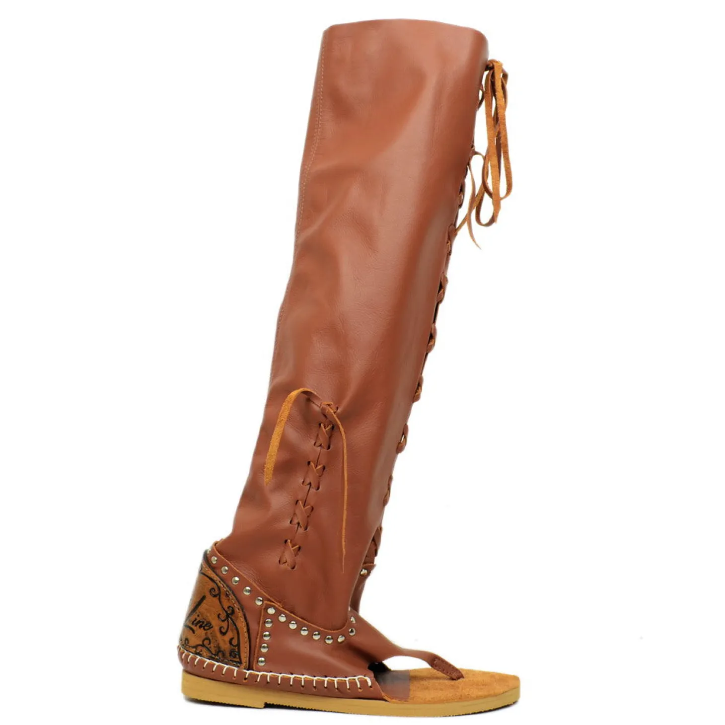 Stivali Indianini Estivi in Pelle con Lacci Made in Italy