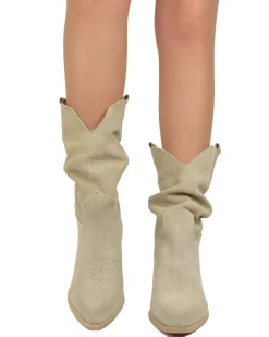 Suede Cowboy Boots – Soft & Unlined, Lightweight Beige