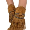 Suede Leather Fringed Cowboy Boots – Wild West Style