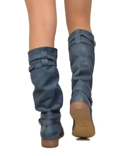 Summer Nubuck Boots – Vintage Blue, Made in Italy