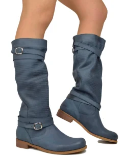 Summer Nubuck Boots – Vintage Blue, Made in Italy