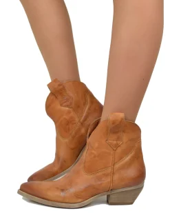 Texan Ankle Boots with Black Leather Zip