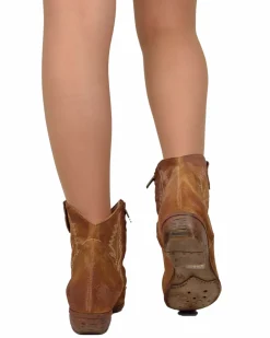 Texan Boots with Rubber Sole, Suede, and Embroidery