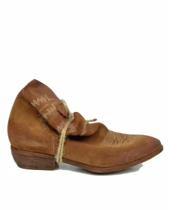 Texan Boots with Rubber Sole, Suede, and Embroidery