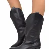 Texani total Black Lisci Tacco Basso 4 cm Classici Neri Vera Pelle Mad