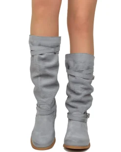 Vintage Grey Nubuck Leather Boots – Made in Italy