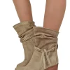 Women's Leather Ankle Boots – Vintage Gradient Effect – Made in Italy