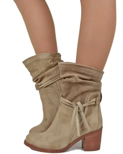 Women's Leather Ankle Boots – Vintage Gradient Effect – Made in Italy