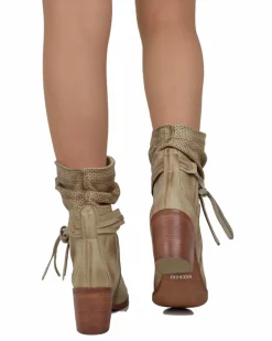 Women's Leather Ankle Boots – Vintage Gradient Effect – Made in Italy